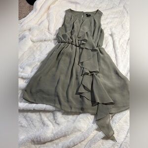 H&M Sage Green Ruffle Dress Size 4